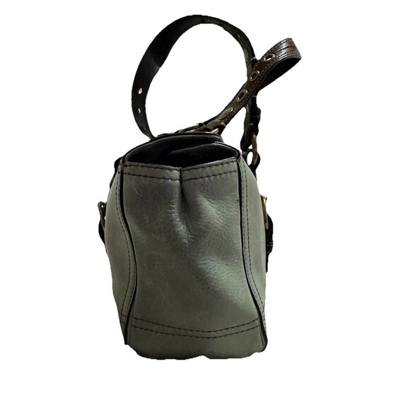 Coach Chelsea Satchel Green Leather Brown Straps Turn-lock Handbag Y2K 10963 - Picture 7 of 16